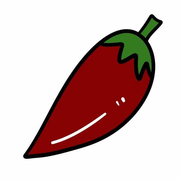 Vermelho Chili Desenhos Animados Fundo Branco — Fotografia de Stock