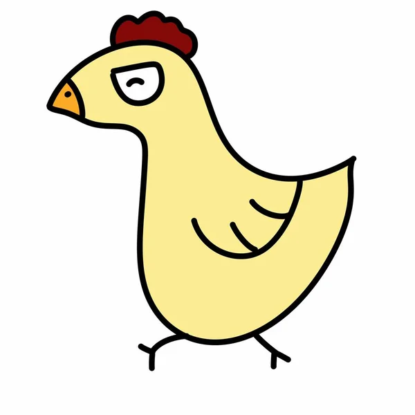 Hühner Karikatur Auf Weißem Hintergrund — Stockfoto