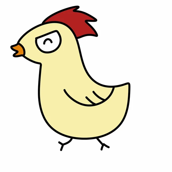 白地の鶏の漫画 — ストック写真