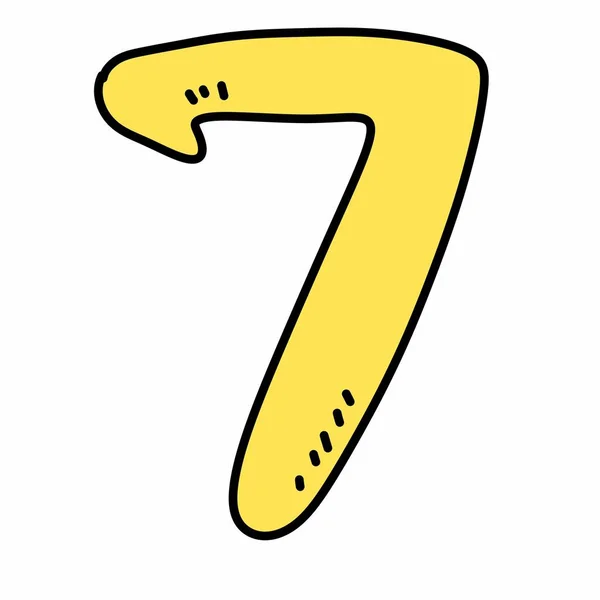 Number Seven Comic Style Illustration — Stock Photo, Image