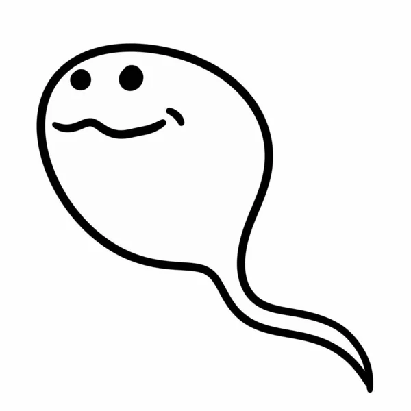 Beyaz Arkaplanda Sperm Karikatürü — Stok fotoğraf