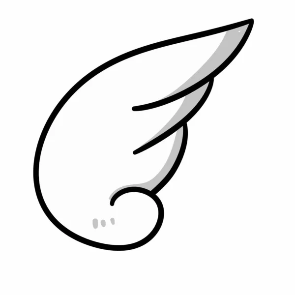 Vleugel Cartoon Witte Achtergrond — Stockfoto