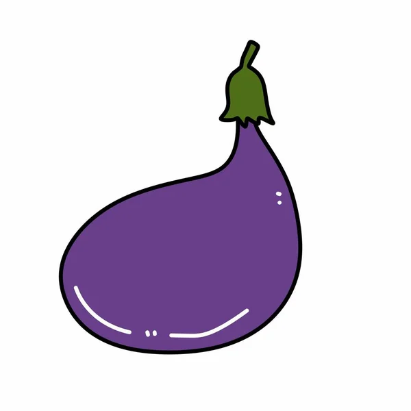 Cartoon Eggplant Cartoon White Background — Stock Photo, Image