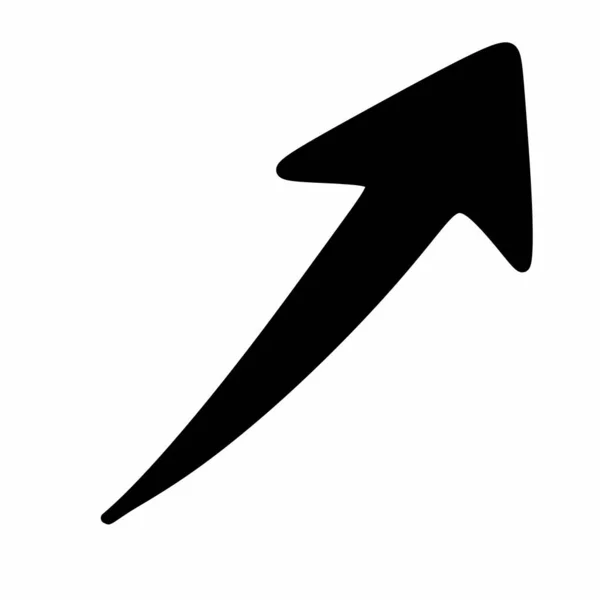 Icono Flecha Negra Sobre Fondo Blanco — Foto de Stock