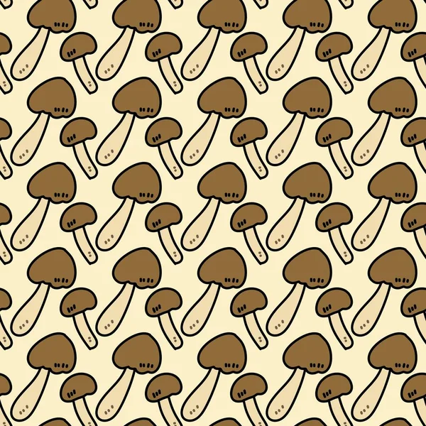 Nahtlose Muster Mit Pilzen Cartoon Illustration — Stockfoto