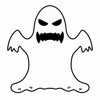 Beyaz arkaplanda hayalet karikatürü