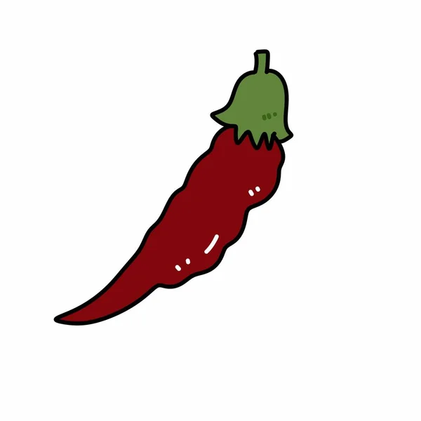 Red Chili Cartoon White Background — Stock Photo, Image