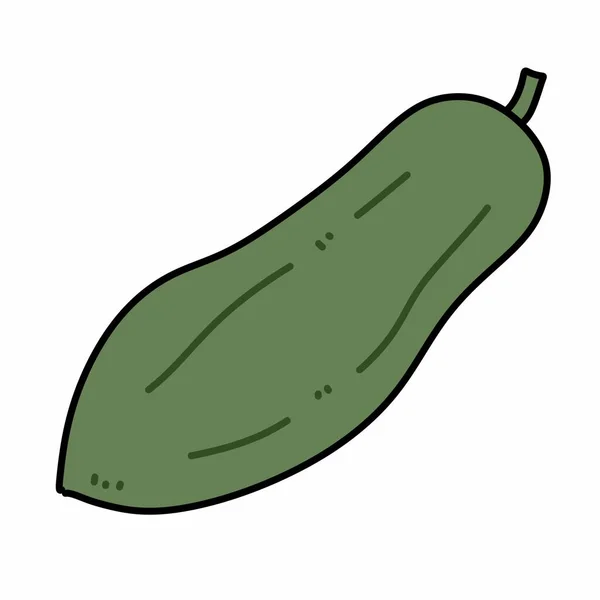 Niedliche Papaya Cartoon Auf Weißem Hintergrund — Stockfoto