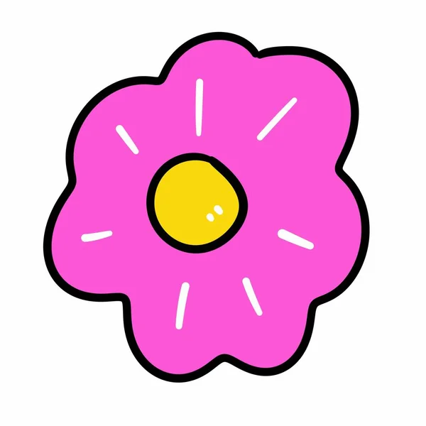 Rózsaszín Virág Ikon Illusztráció Háttér — Stock Fotó