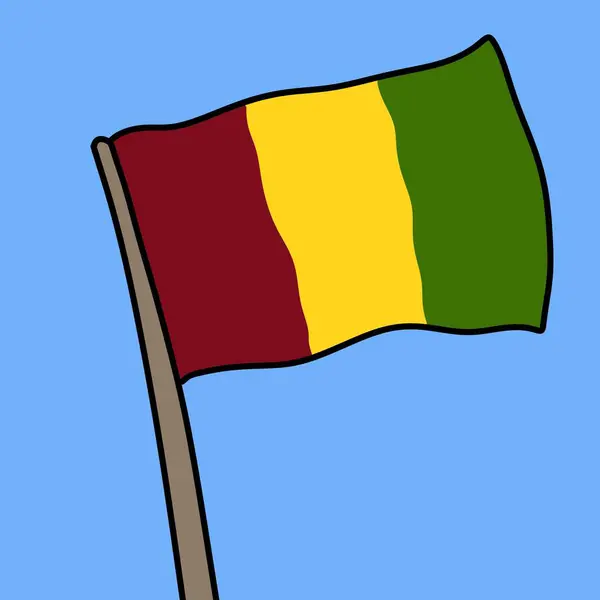 Bandera Guinea Cielo Azul — Foto de Stock