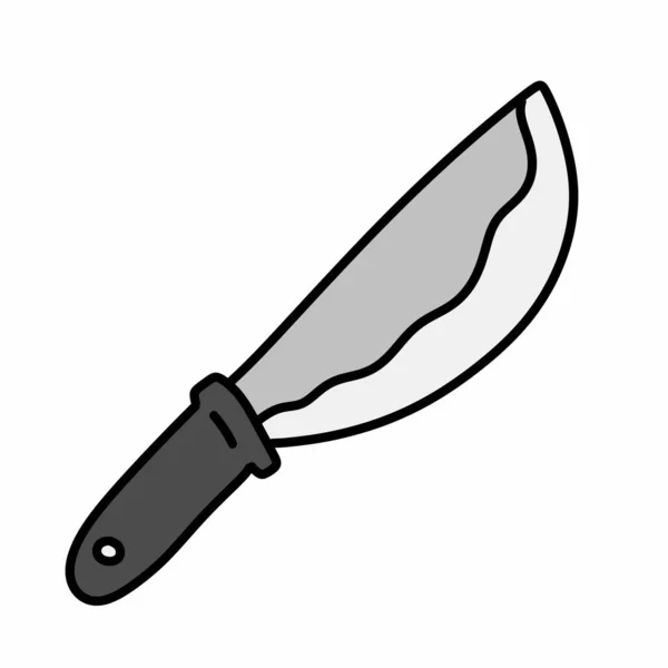 Kreslený Kreslený Čmáranice Nůž Bílém Pozadí — Stock fotografie
