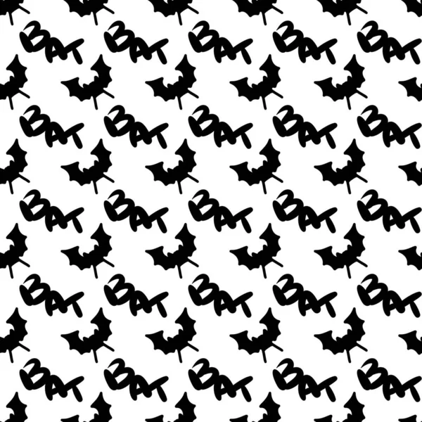 Seamless Pattern Black White Halloween Bats — Stock Photo, Image