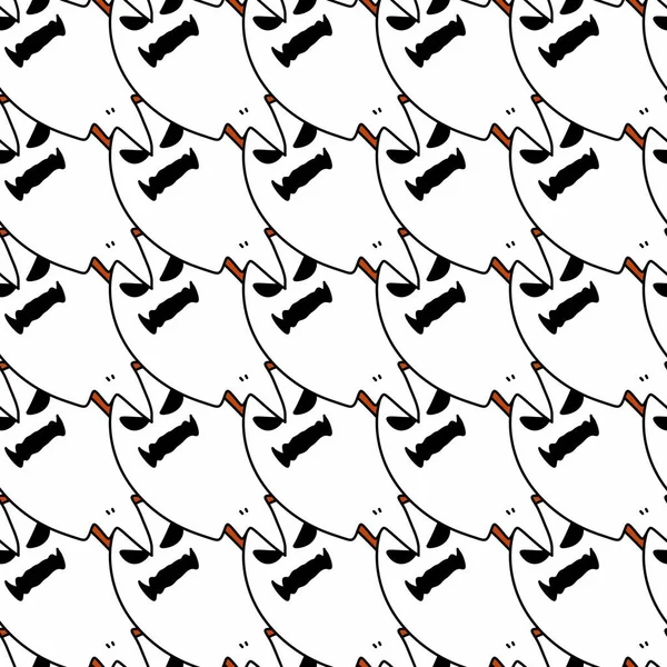 Seamless Pattern Hand Drawn Doodle Ghost Illustration — Stock Photo, Image