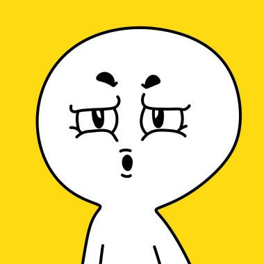 Sarı arka planda şirin bir çizgi film.