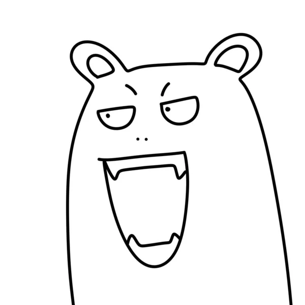 Kreslené Polární Medvěd Tvář Bílém Pozadí — Stock fotografie
