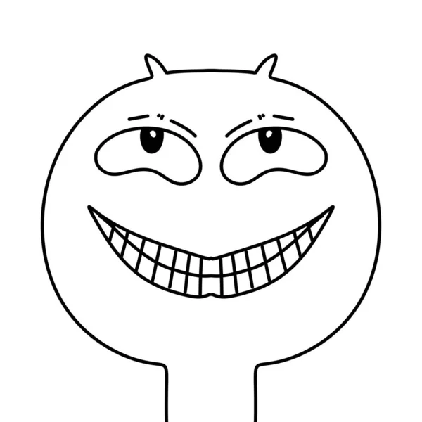 Αστείο Πρόσωπο Χαρακτήρα Κινουμένων Σχεδίων Λευκό Φόντο — Φωτογραφία Αρχείου