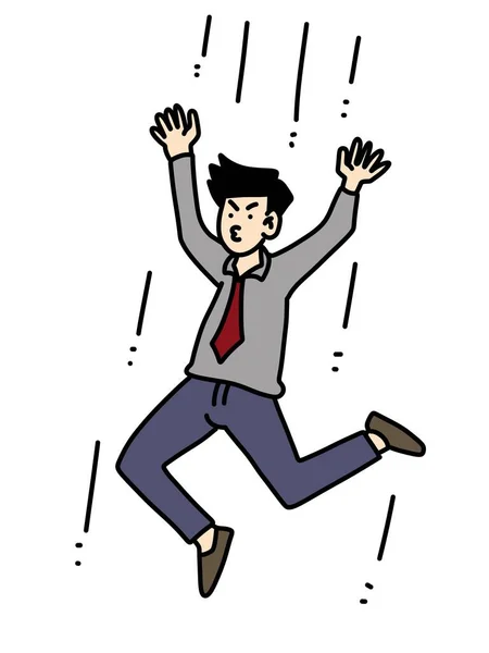 Hombre Dibujos Animados Corriendo Con Alegría —  Fotos de Stock