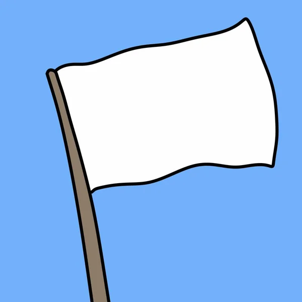 Ilustracja Białą Flagą — Zdjęcie stockowe