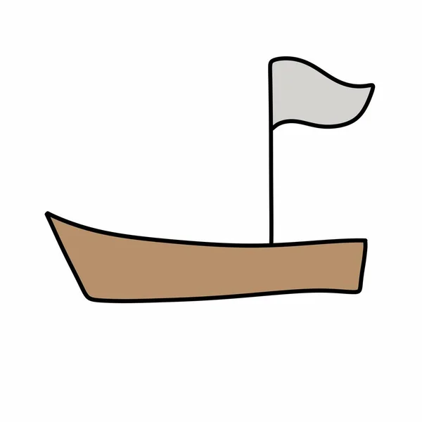 Icono Barco Estilo Doodle Ilustración Aislada — Foto de Stock