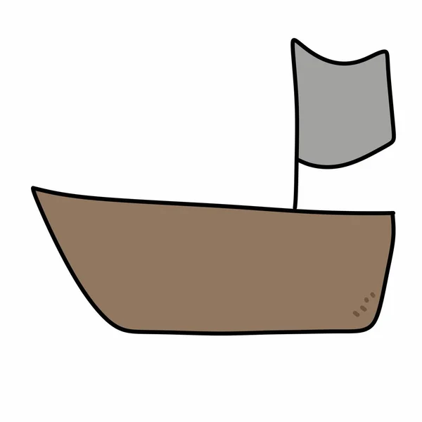 Icono Barco Estilo Doodle Ilustración Aislada — Foto de Stock