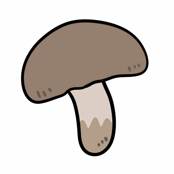 Doodle Hand Drawn Cartoon Mushroom White Background — Stock Photo, Image