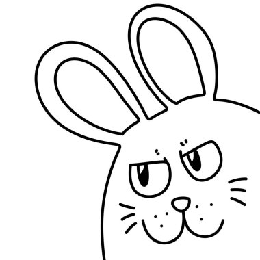 Sevimli canavar çizgi filminin siyah beyaz renkleri.