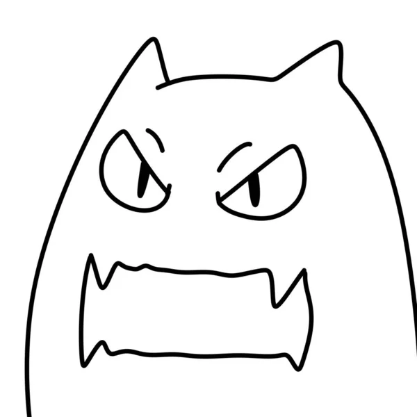 Czarny Biały Cute Monster Cartoon Kolorowania — Zdjęcie stockowe