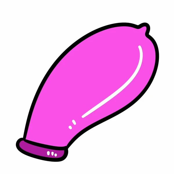 Beyaz Arka Planda Sevimli Prezervatif Karikatürü — Stok fotoğraf