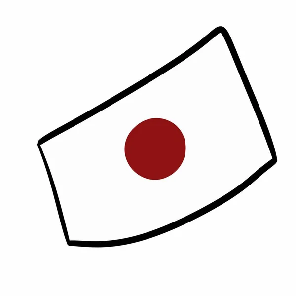 白色背景上的日本国旗图标 — 图库照片