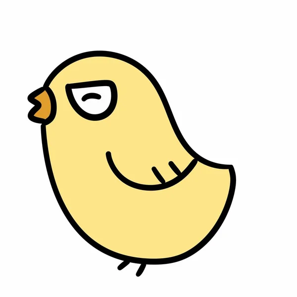 Dibujos Animados Pájaro Amarillo Sobre Fondo Blanco — Foto de Stock