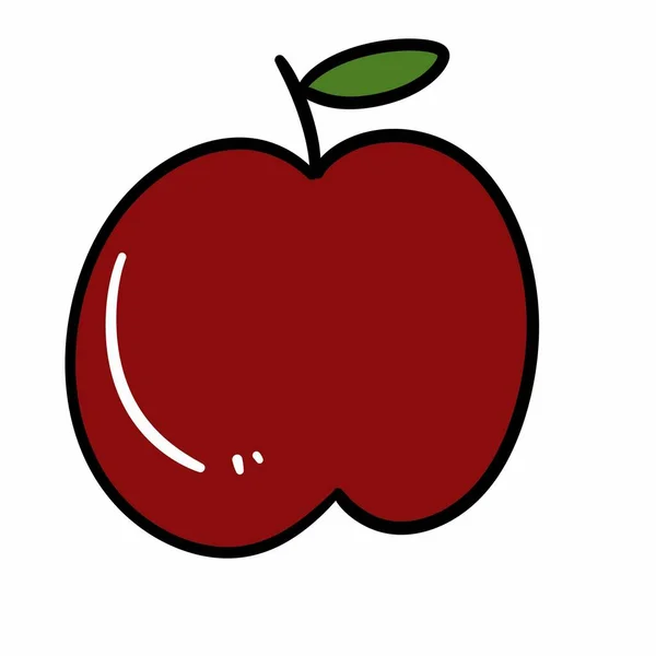 Czerwone Jabłko Białym Tle Ilustracja — Zdjęcie stockowe