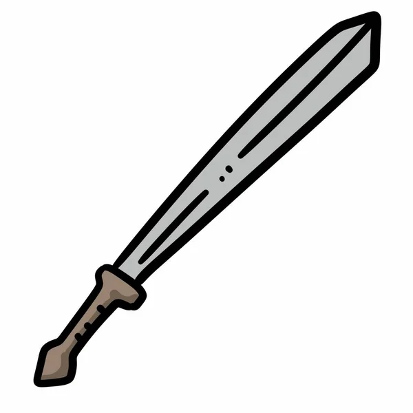 Espada Desenho Animado Fundo Branco Ilustração — Fotografia de Stock
