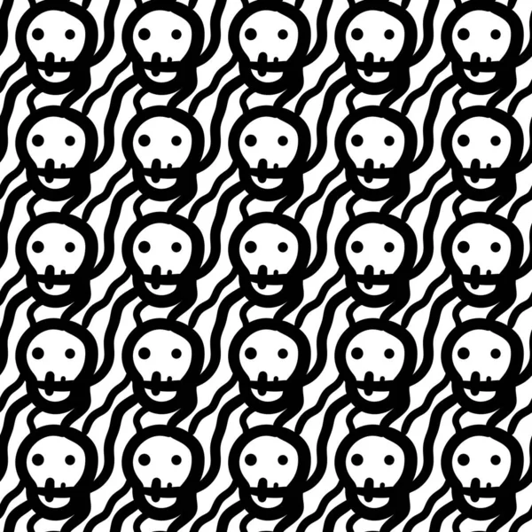 Seamless Pattern Skull Cartoon — Stock Photo, Image
