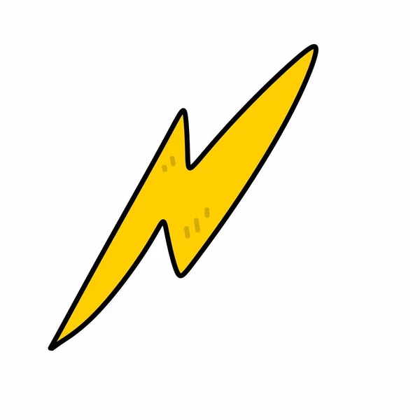 Gelbes Donner Form Symbol Auf Weißem Hintergrund — Stockfoto