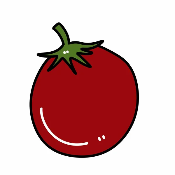 Tomato Doodle Cartoon White Background — Stock Photo, Image