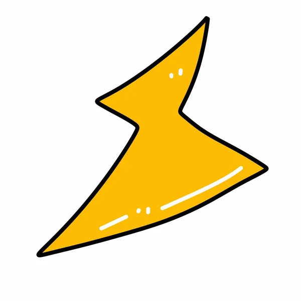 Ícone Forma Trovão Amarelo Fundo Branco — Fotografia de Stock