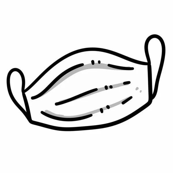 Desenho Linha Máscara Médica Desenhos Animados — Fotografia de Stock