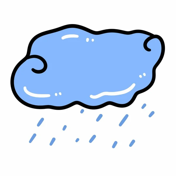 Eső Időjárás Ikon Kitöltött Vázlat Stílus — Stock Fotó