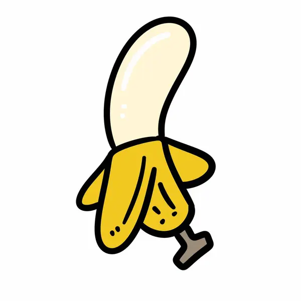 Banana Cartoon White Background — Stock Photo, Image