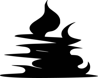 Ateş simgesi biçiminde siyah beyaz