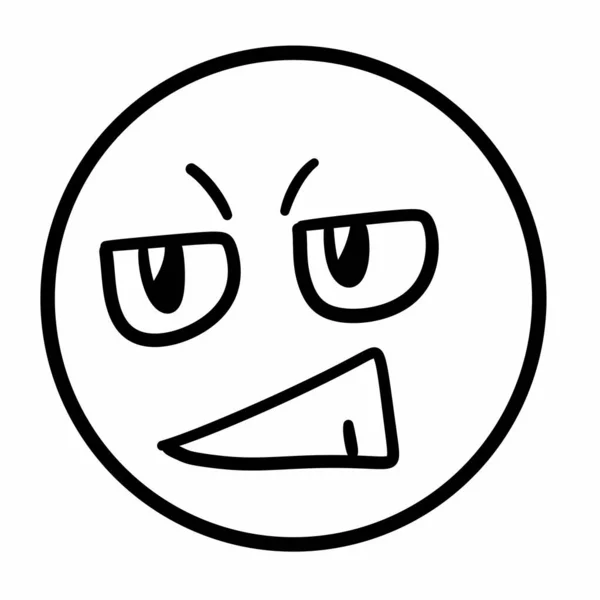 Line Drawing Cartoon Funny Emoji — Stock Photo, Image