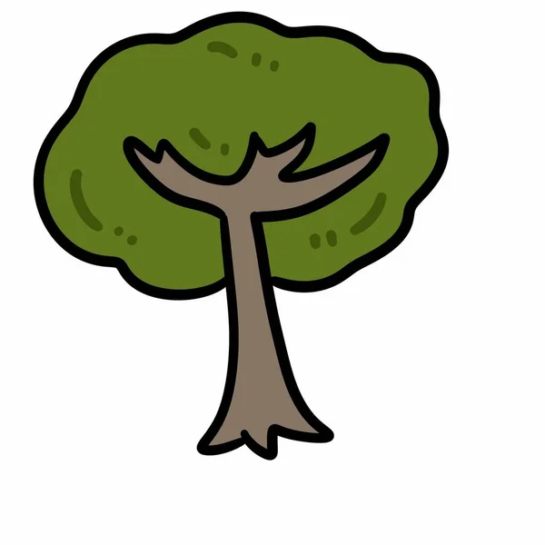 Beyaz Arkaplanda Ağaç Karikatürü — Stok fotoğraf
