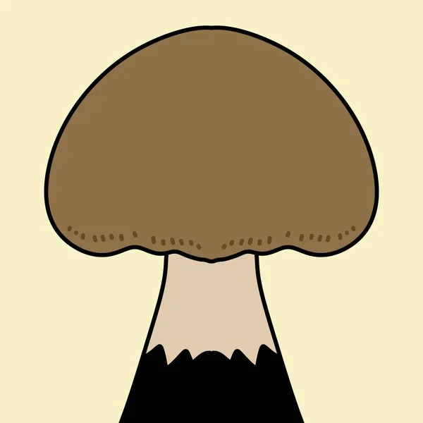 黄底蘑菇卡通片 — 图库照片