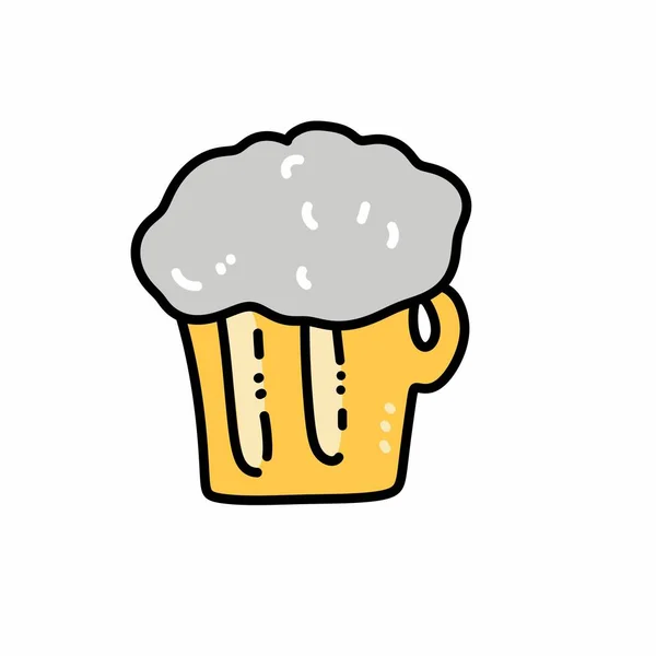 Cerveja Doodle Ícone Linha Cor — Fotografia de Stock
