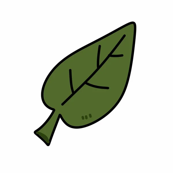 Зелений Лист Мультфільму Білому Тлі — стокове фото