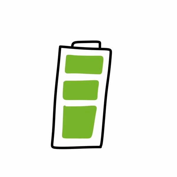 Batterie Cartoon Flache Farbe Symbol — Stockfoto