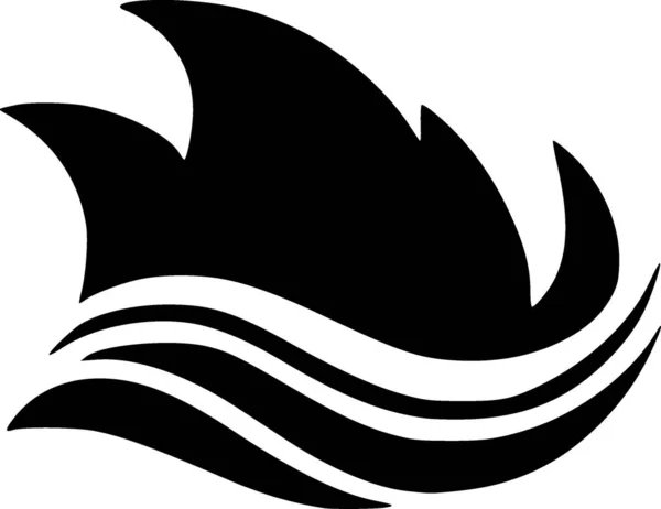 Чорно Біла Форма Хвиль Цунамі — стокове фото