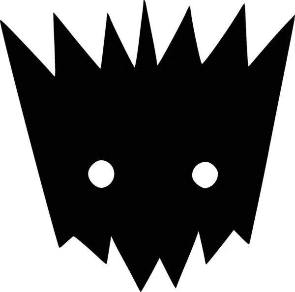 Czarny Biały Potwór Głowa Kreskówki — Zdjęcie stockowe
