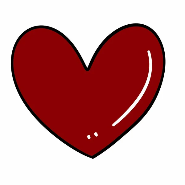Cartoon Doodle Herz Symbol Auf Weißem Hintergrund — Stockfoto
