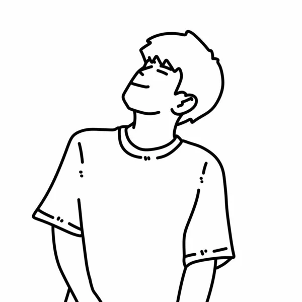 白い背景のかわいい男漫画 — ストック写真